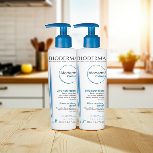 Bioderma Atoderm Ultra Nourishing Cream for Dry & Sensitive Skin, 200ml (1+1 Offer Pack)