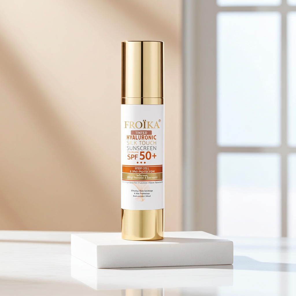 Froika Hyaluronic Silk Touch SPF 50+ Light Tinted Sunscreen with Hyaluronic Acid, 50ml