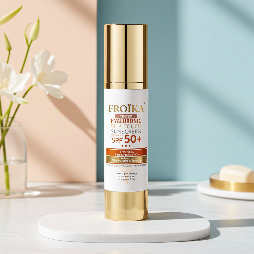 Froika Hyaluronic Silk Touch SPF 50+ Light Tinted Sunscreen with Hyaluronic Acid, 50ml