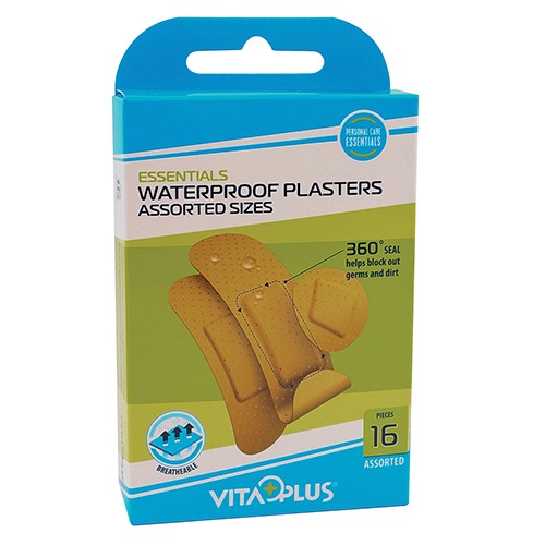 Vitaplus Waterproof Plasters Assorted 16s