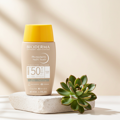 Bioderma Photoderm Nude Touch SPF50+ Water-Resistant Sunscreen for Combination to Oily Skin, Natural, 40ml