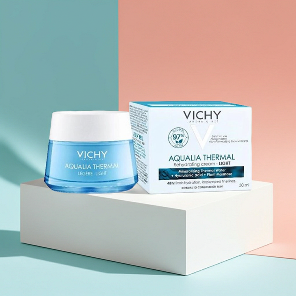 Vichy Aqualia Thermal Light Moisturising Cream 50ml – 24H Hydration for Normal to Combination Skin