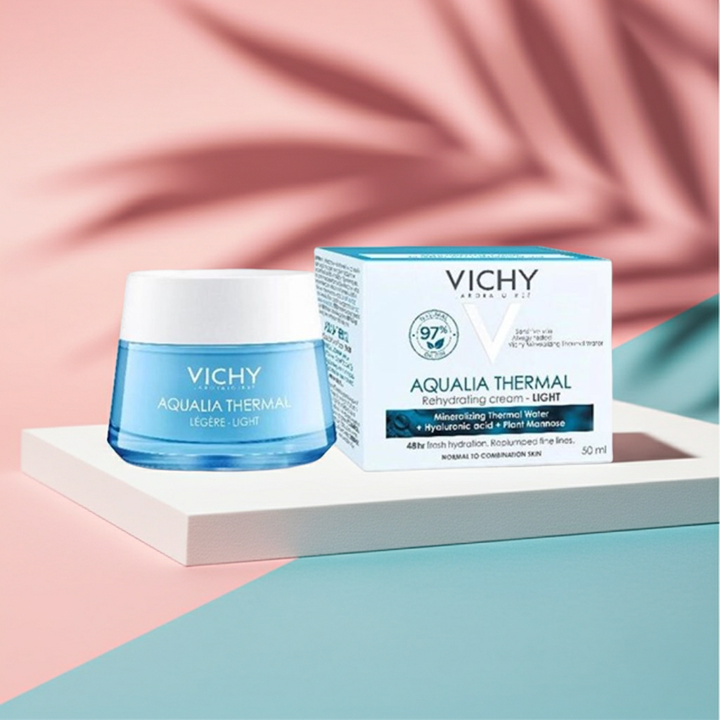 Vichy Aqualia Thermal Light Moisturising Cream 50ml – 24H Hydration for Normal to Combination Skin