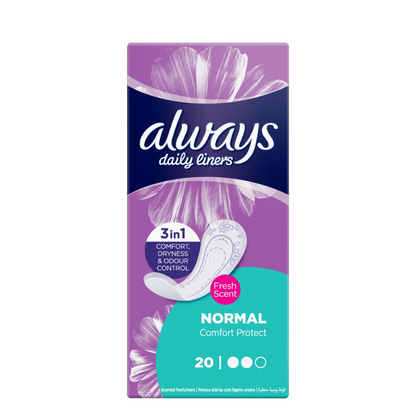 Always Comfort Protect Fresh Scent Normal Sanitary Pads 20 Pads – All-Day Comfort, Protection & Freshness