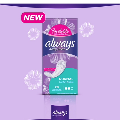Always Comfort Protect Normal Sanitary Pads 20 Pads – All-Day Comfort & Protection with SoftDry Technology
