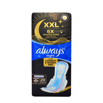 Always Heavy Night Sanitary Pads 20 Pads – Superior Overnight Protection for Heavy Flow
