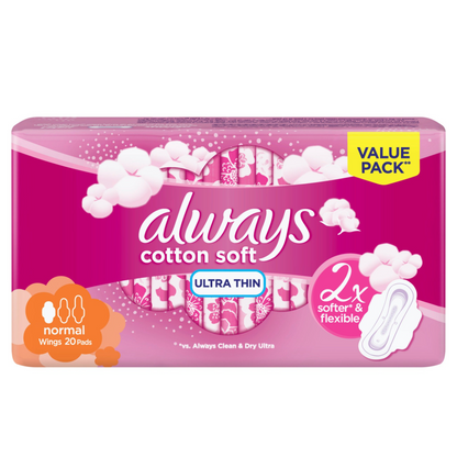 Always Pink Ultra Thin Normal Sanitary Pads 20 Pads – Discreet Daily Protection with SoftDry Technology