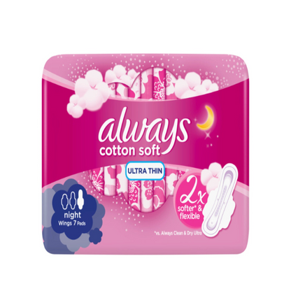 Always Ultra Extra Long Sanitary Pads 7 Pads – Heavy Flow Protection with SoftDry Technology