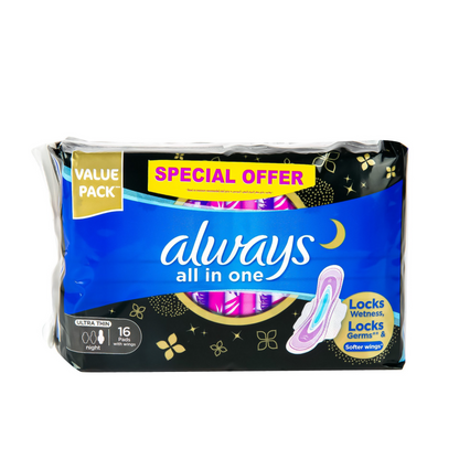 Always Ultra Thin Pink Sanitary Pads 16 Pads – Lightweight Daily Protection with SoftDry Technology