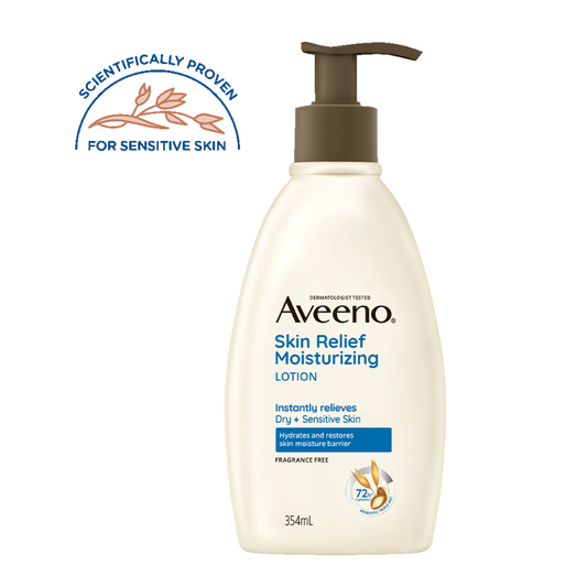 Aveeno Skin Relief Nourishing Body Lotion Unscented With Pre-Biotic Triple Oat Compl0 & Shea Butter For Dry, Sensitive & Irritated Skin, 300ml