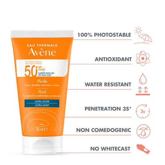 Avene Spf 50+ Very High Protection Fluid Fragrance Free 50Ml