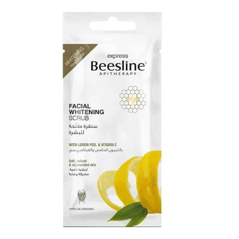 Beesline Apitherapy Hypoallergenic Lemon Peel & Vitamin C Whitening, Softening & Radiating Facial Scrub, 25g