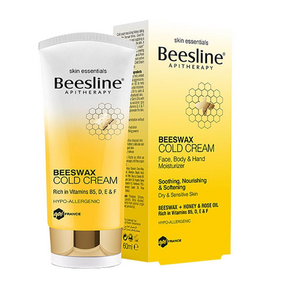 Beesline Beeswax & Rose Oil Face, Body & Hand Moisturizing Cold Cream, 60ml