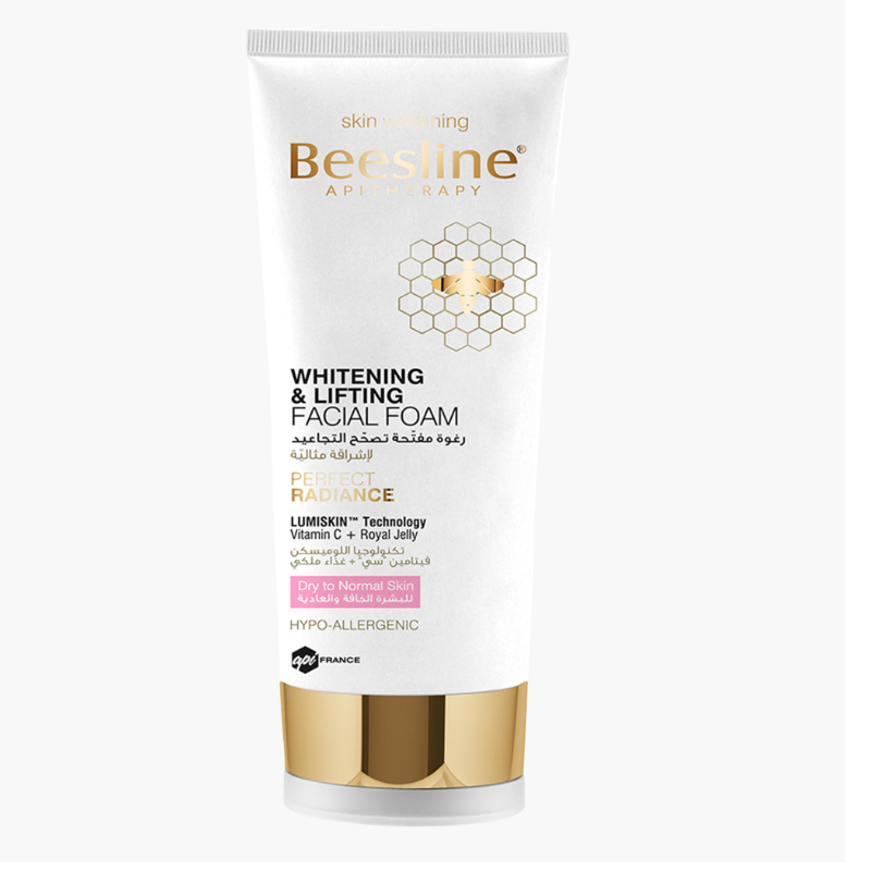 Beesline Hypoallergenic Whitening & Lifting Facial Foam With Vitamin C & Royal Jelly For Dry To Normal Skin, 150ml