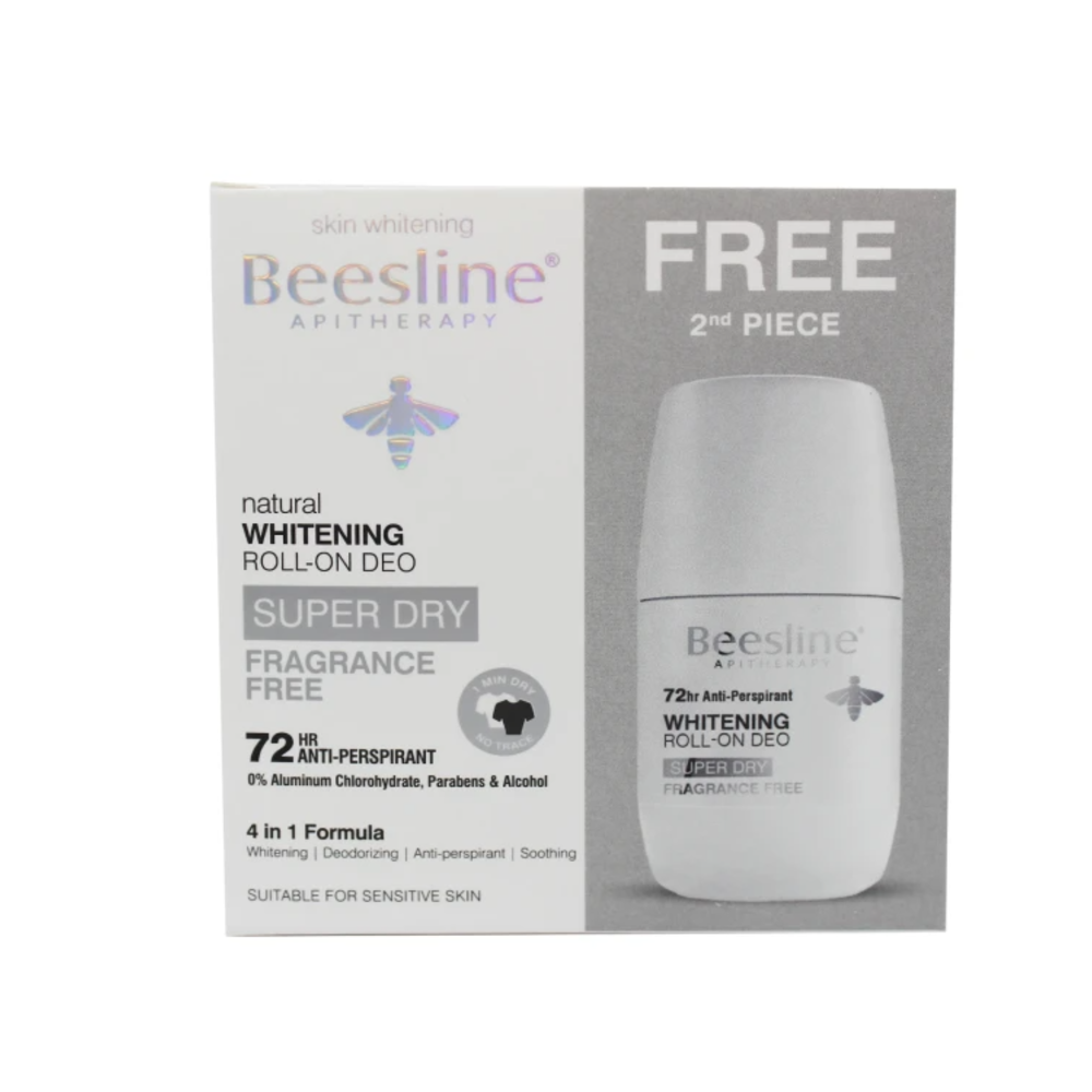 BEESLINE WHITENING ROLL ON SUPER DRY FRAGRANCE FREE (1+1)