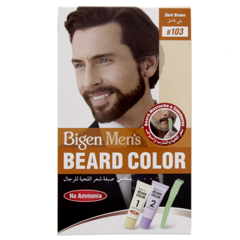 Bigen Men's Beard Color - Dark Brown B103, 1 Pack