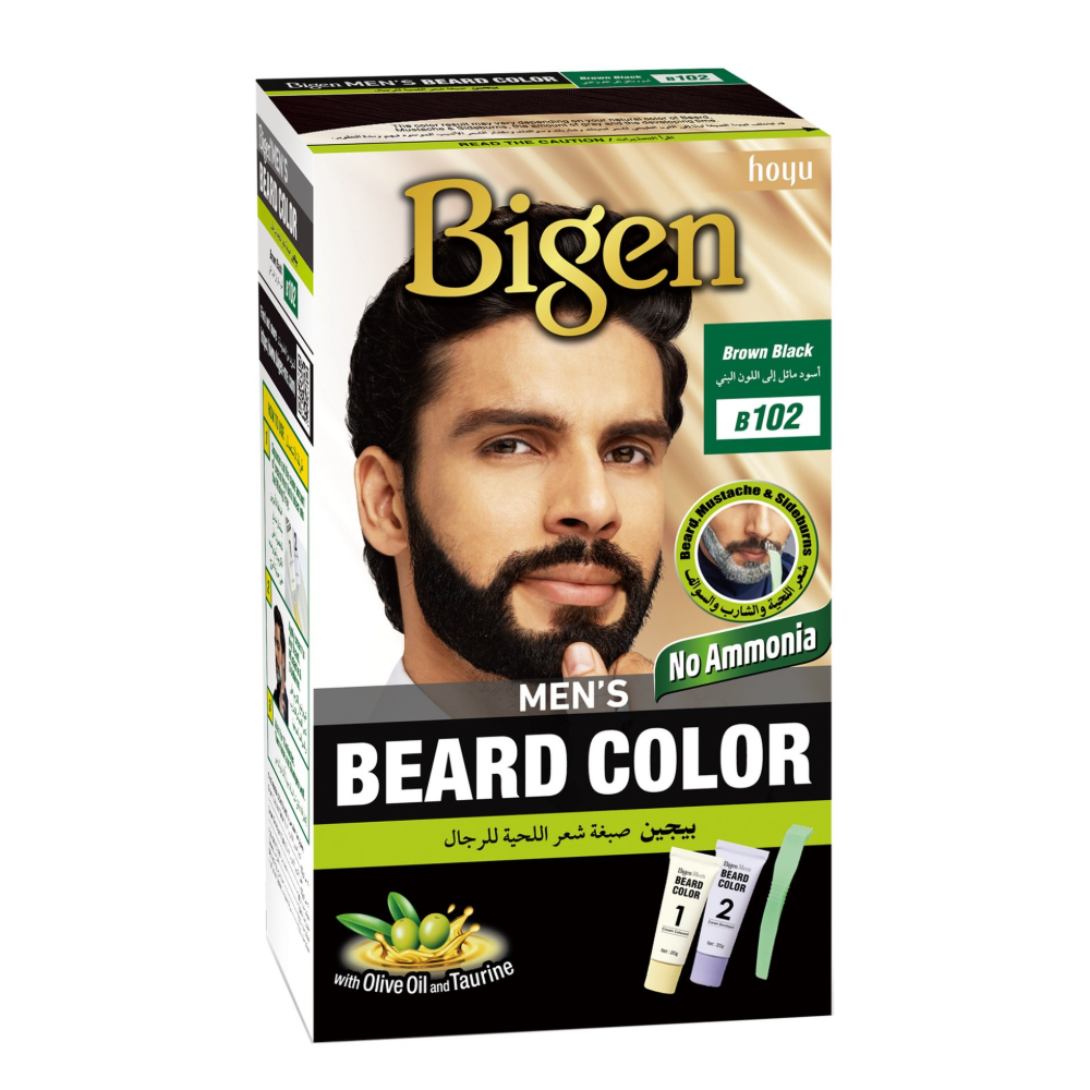 Bigen Men's Brown Black B102 Beard Color, 1 Pack