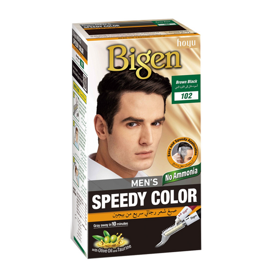 Bigen Men's Speedy Brown Black Hair Colour 102, 1Pc