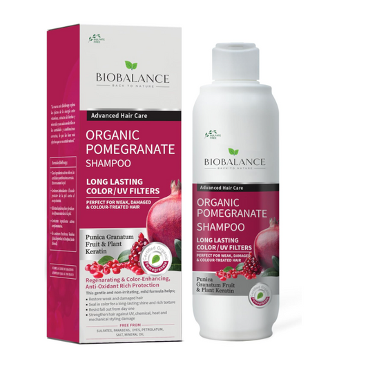 Bio Balance Organic Pomegranate Shampoo with Keratin for Weak, Damaged & Color Treated Hair, 330ml