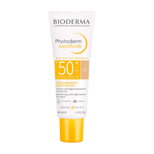 Bioderma Photoderm Aquafluide Water-Resistant Moisturizing Facial Sunscreen Claire Light Spf50+, 40ml
