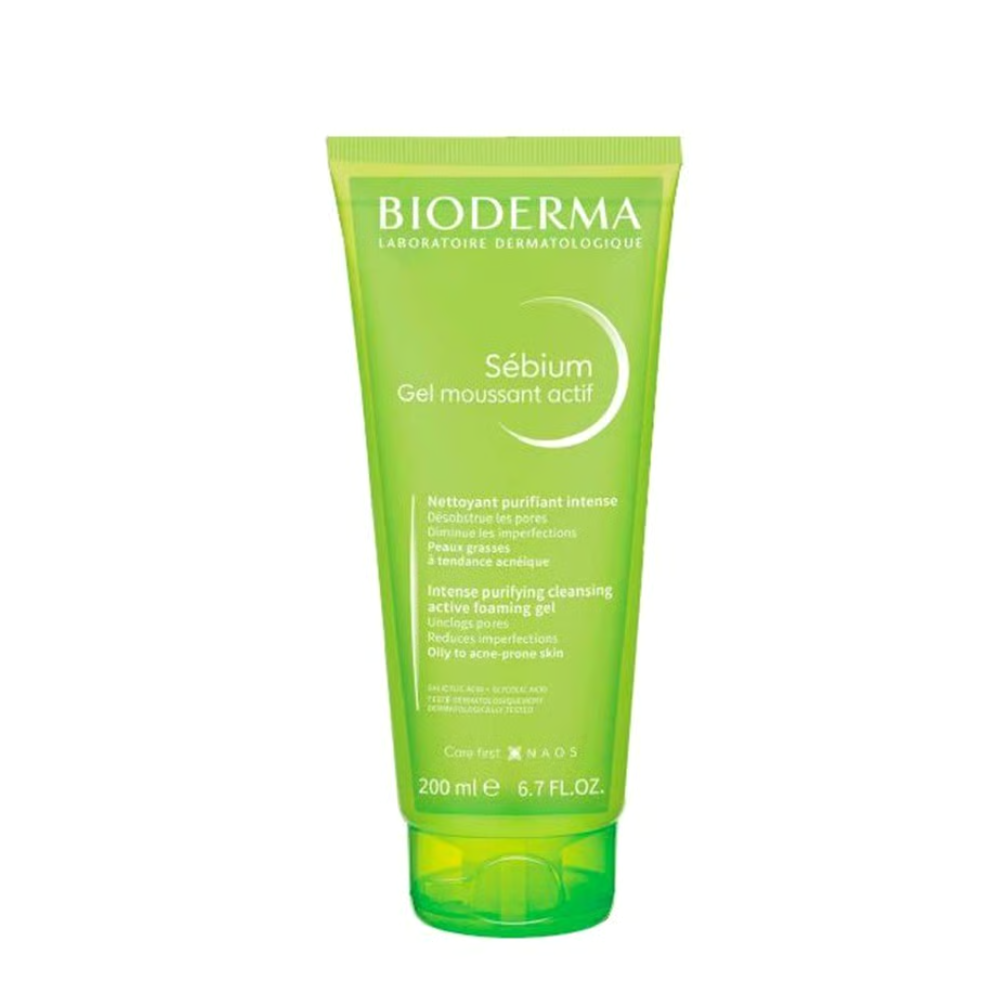 Bioderma Sebium Gel Moussant Actif For Acne & Blemishes Skin Cleansing, 200Ml