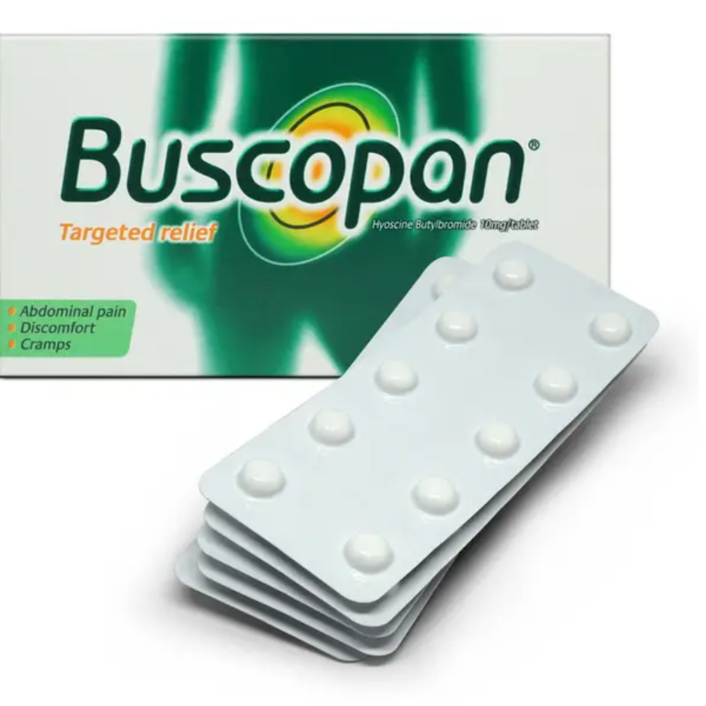 Buscopan 10mg Tablets – Fast Relief from Stomach Cramps & Spasms (20 Tablets)