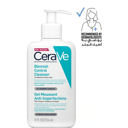 CeraVe Blemish Control Cleanser 236ml – 2% Salicylic Acid Face Wash for Acne-Prone Skin