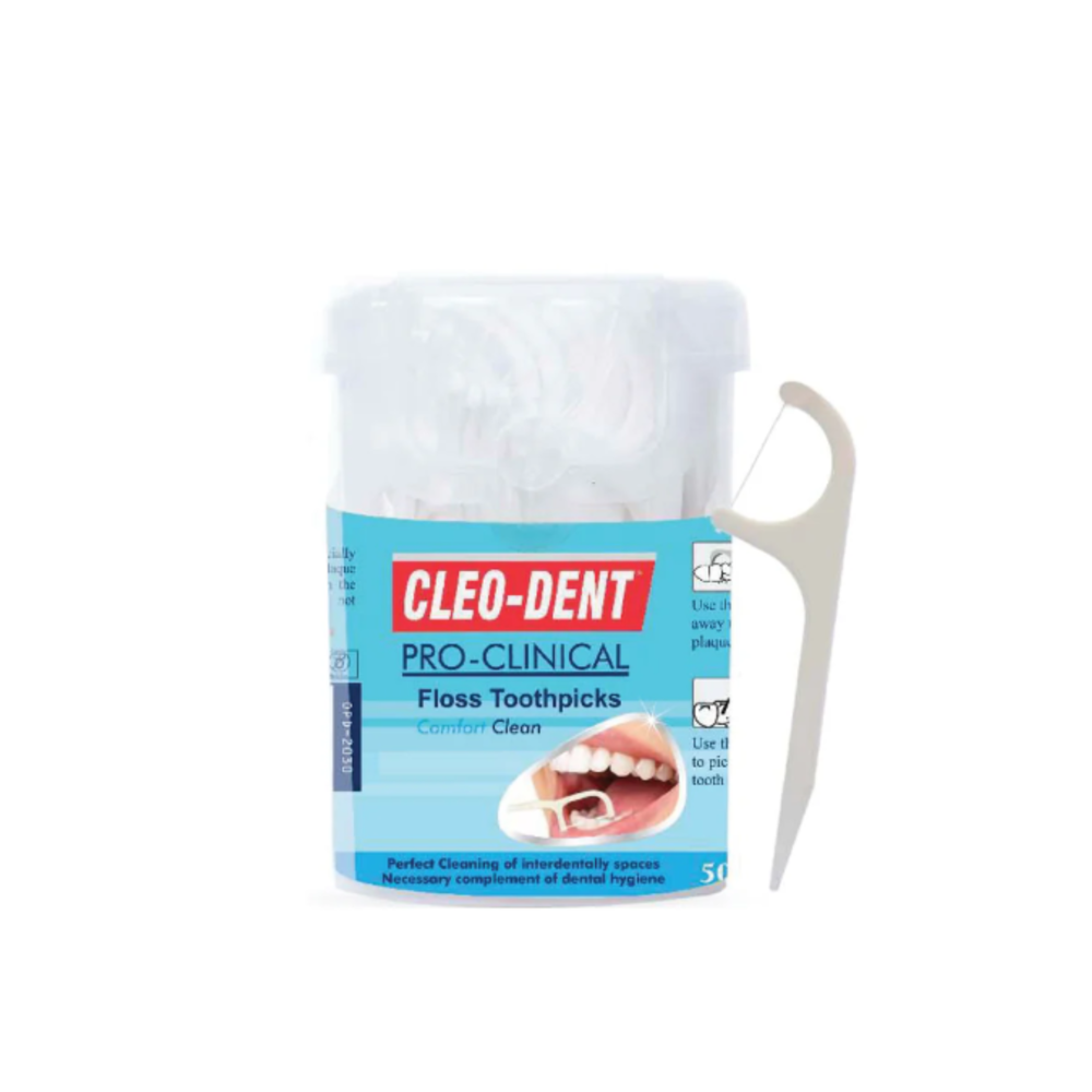 Cleo-Dent Waxed Floss Toothpicks 50 Pieces