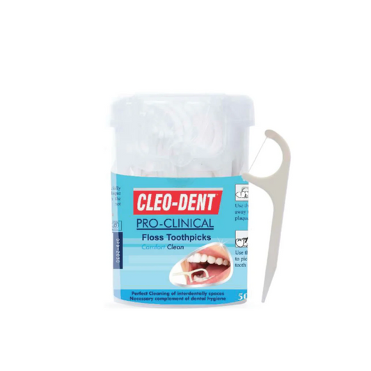 Cleo-Dent Waxed Floss Toothpicks 50 Pieces