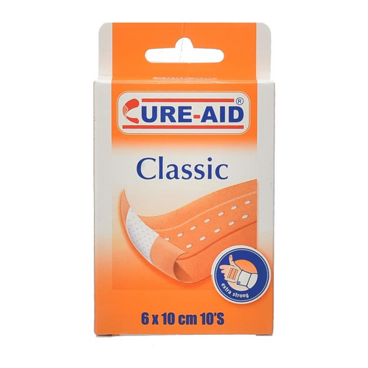 Cure-Aid Classic Plasters, 6X10cm, 10 Pieces
