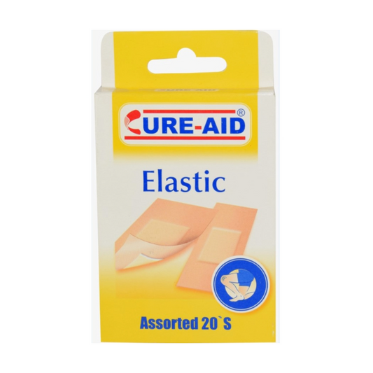 Cure-Aid Elastic Fabric Plasters, 20 Pieces