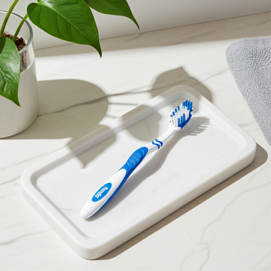Fluorodine Active Deep Clean Blue & White Medium Toothbrush, 1 Piece