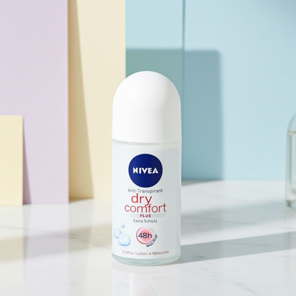 Nivea Dry Comfort Plus Antiperspirant Deodorant Roll-On, 50ml