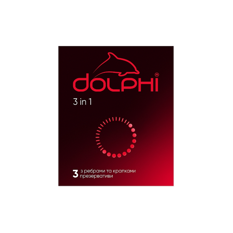 Dolphi 3in1 Condoms, 3 Pieces