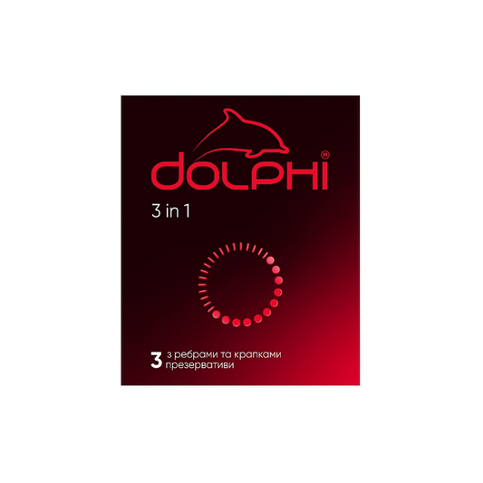 Dolphi 3in1 Condoms, 3 Pieces