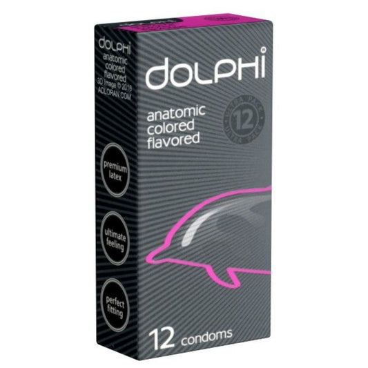 Dolphi Anatomic Flavored Condoms, 12 Pieces