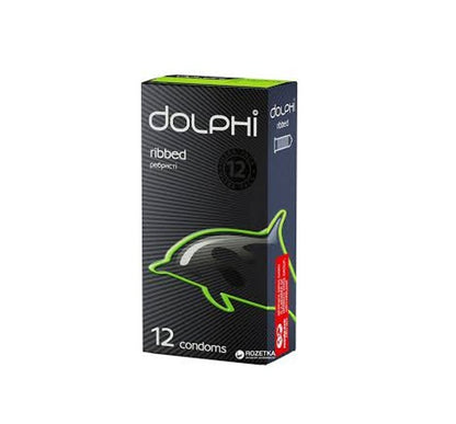 Dolphi Ribbed Condoms 12 Pieces