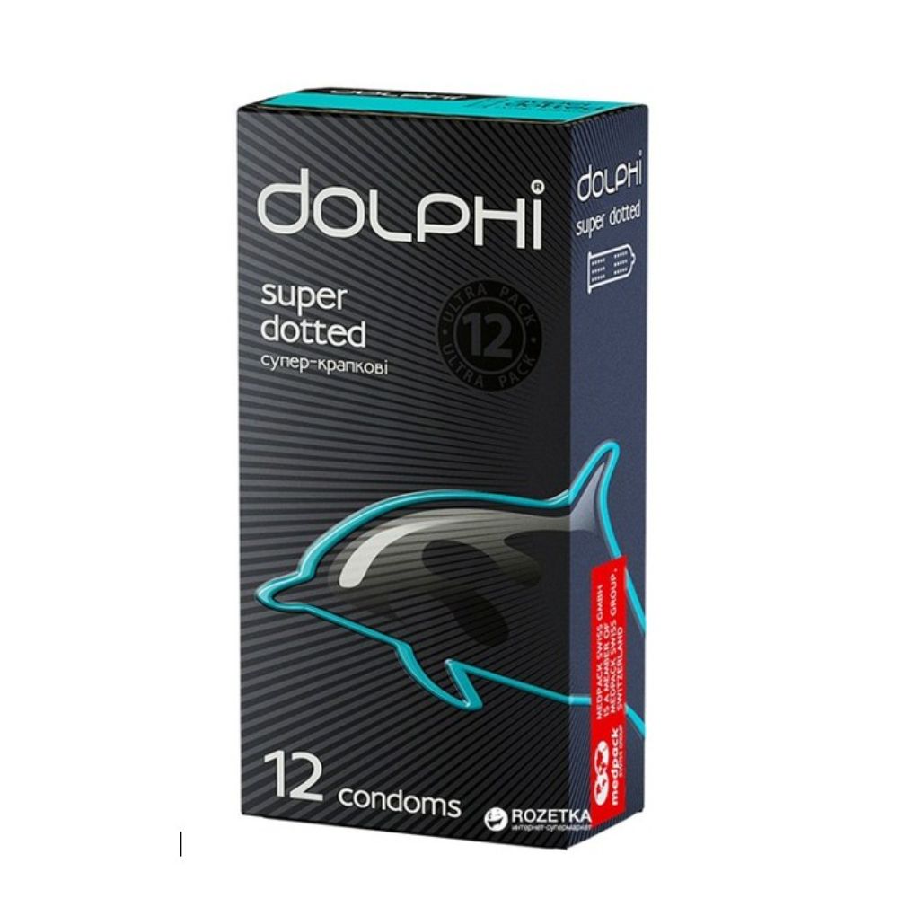 Dolphi Super Dotted Condoms, 12 Pieces