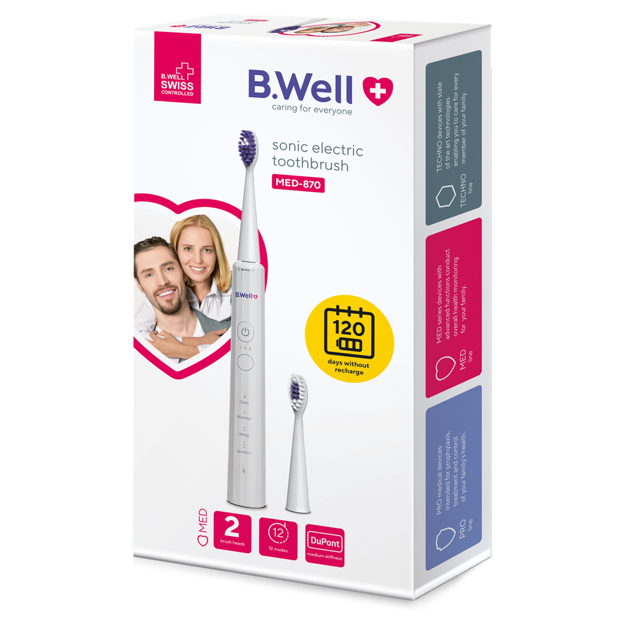 B.Well Sonic Electric Toothbrush White (MED-870)