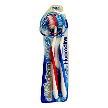 Fluorodine Active Deep Clean Medium Toothbrush Twins Pack