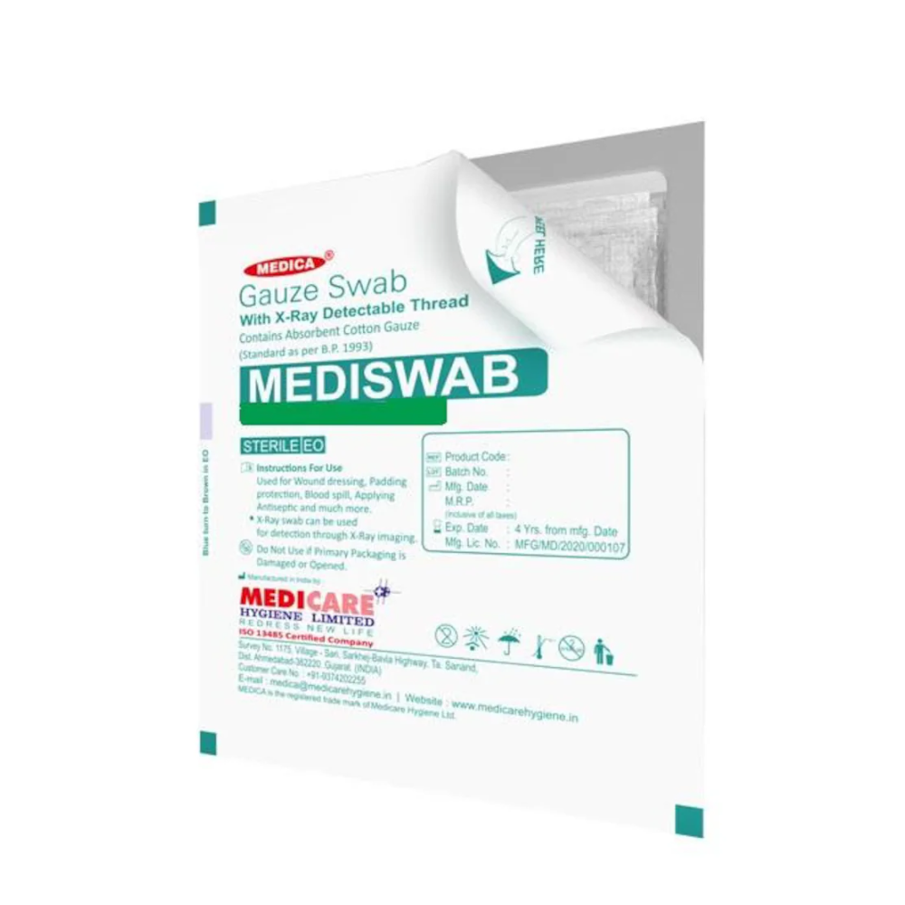 Gauze Swab Str 7.5*7.5Cm 8Ply 10X5"S(Medicare)