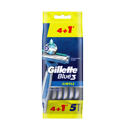 Gillette Blue 3 Simple Disposable Razors 4+1S Pack
