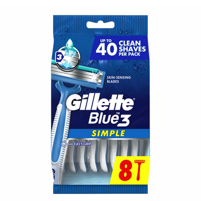 Gillette Blue 3 Simple Disposable Razors 8S Pack