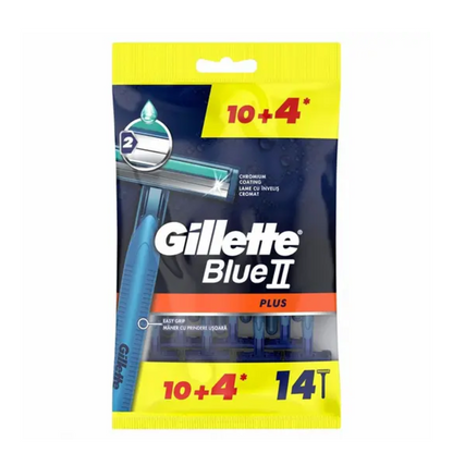 Gillette Blue II Plus Disposable Razors 10+4