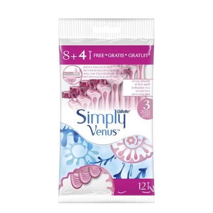 Gillette Simply Venus 3 Disposable Razors 8+4S