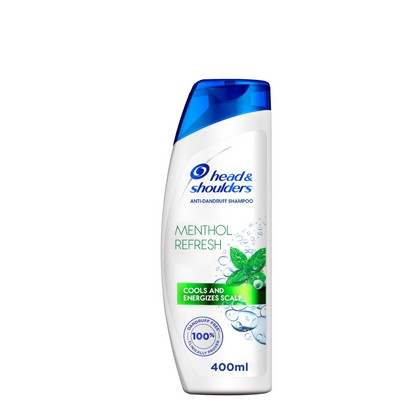 Head & Shoulders Menthol Refresh Anti-Dandruff Shampoo 400ml – Cool Scalp, Flake-Free Hair