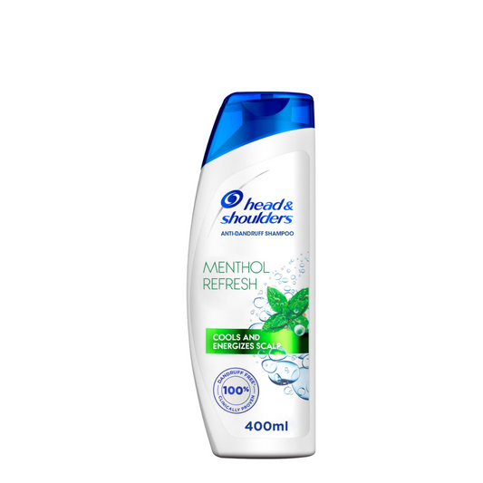 Head & Shoulders Menthol Refresh Anti-Dandruff Shampoo 400ml – Cool Scalp, Flake-Free Hair