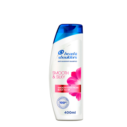 Head & Shoulders Smooth & Silky Anti-Dandruff Shampoo 400ml – Flake-Free, Silky Smooth Hair