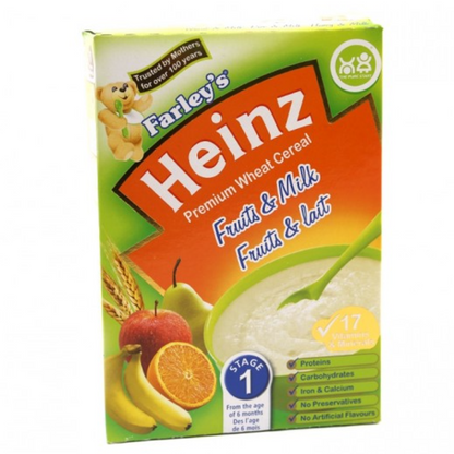 Heinz Farley's Stage 1 Premium Fruits & Milk Wheat Cereal, 250G