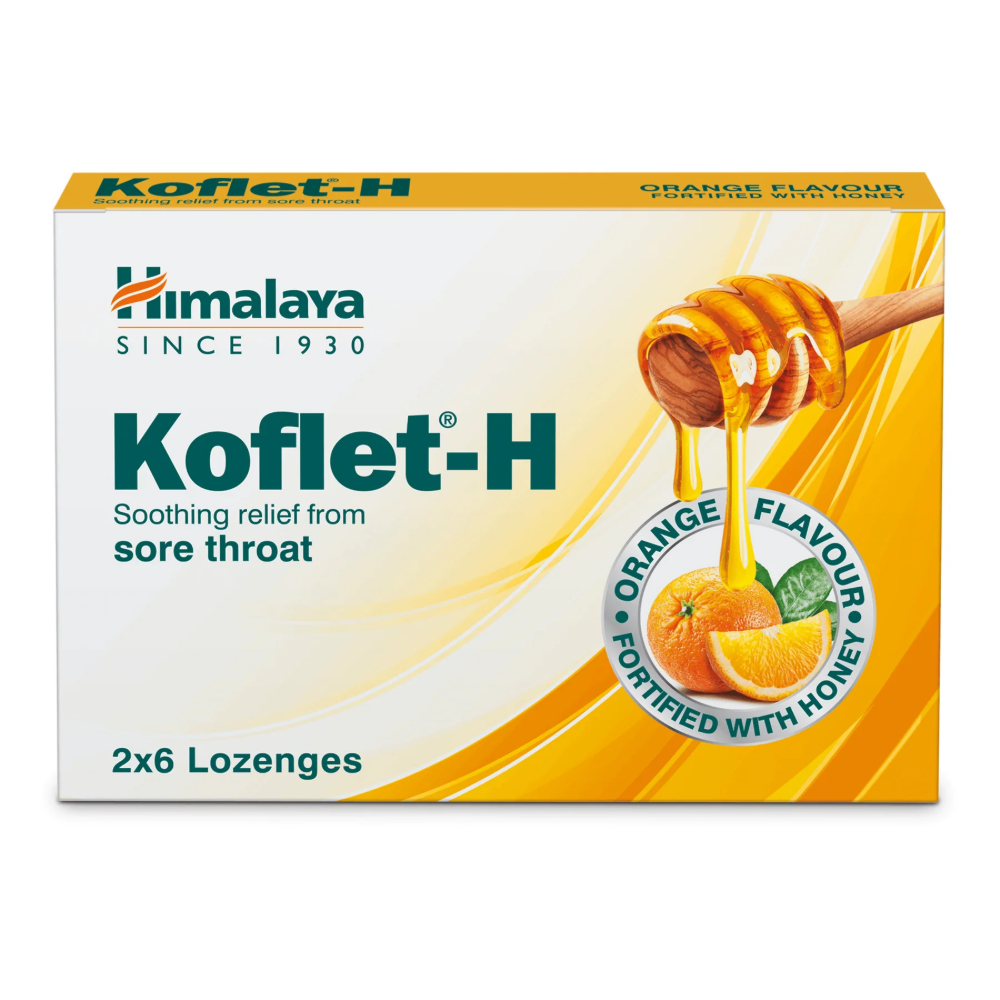Himalaya Koflet-H Orange & Honey Lozenges – 2x6 | Ayurvedic Throat & Cough Relief
